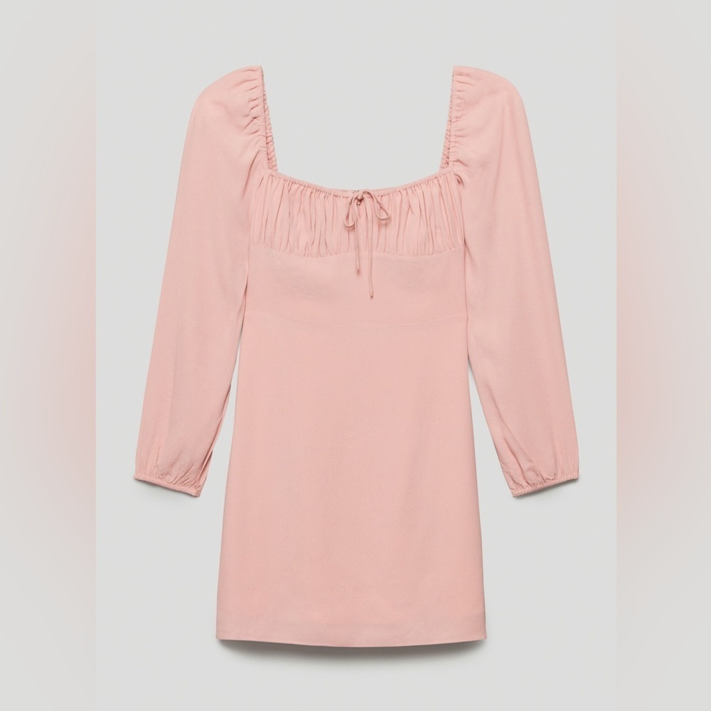 Aritzia Sunday Best Delilah Long Sleeve Dress Pink size 2XS